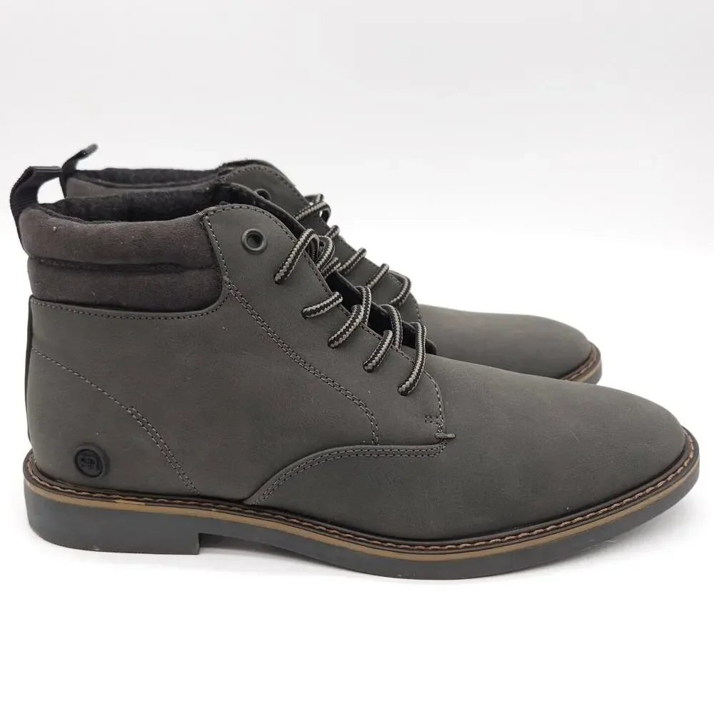 River Island (Mens Size US 8 EU 41) Chukka Ankle Lace Up Gray‎ Biker Dress Boots
